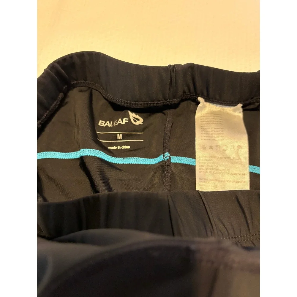 Baleaf Mens Padded Cycling Shorts Black Blue Size M Bike Chamois Performance